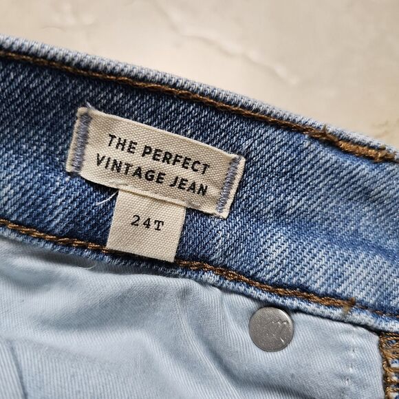 Madewell Women's Size 24T The Perfect Vintage Jeans 27.5 Inseam Distressed Style - Picture 6 of 16